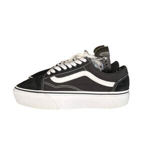 Womens Vans Old Skool Low Lift Canvas Sneakers Size 8.5 Black White